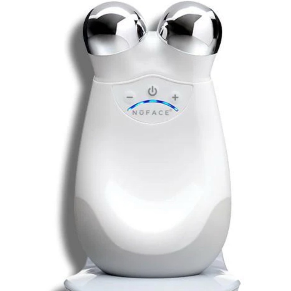 NuFace White Skincare Device with Silver Accents